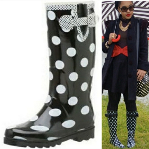 chooka polka dot rain boots